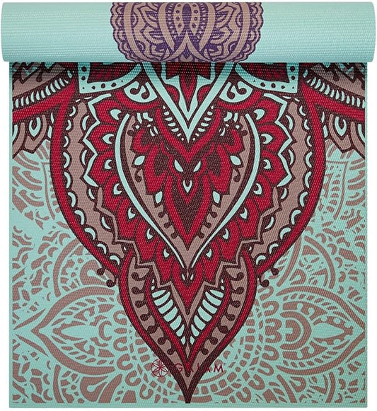 Gaiam Yoga Mat - Premium 6mm Print Reversible Extra Thick Non Slip Exercise & Fitness Mat for All Types of Yoga, Pilates & Floor Workouts (68" x 24" x 6mm Thick)-FlexoryFit