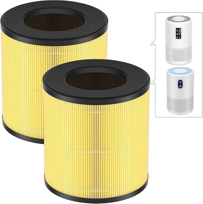 2 Pack B-D02L Replacement Filter for MOOKA & KOIOS B-D02L Air Purifi-er, for VEWIOR B-D02U Air Purifi-er, H13 True HEPA Filter for MOOKA Air Filter Replacement, Pet Care Filter