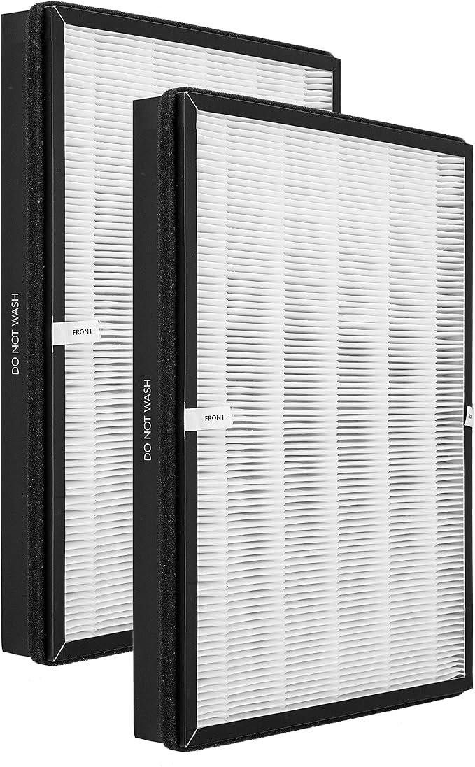 TTAP003 Replacement Filter, Compatible with TaoTronics TT-AP003 Air Purifier and VIVOSUN 5-in-1 Air Purifier, 3-in-1 Premium H13 True HEPA Filter, 2-Pack