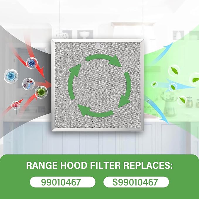 [2PCS] S99010467 99010467 Range Hood Aluminum Mesh Grease Filter Replacement 11-1/2 X 11-1/2 X 3/8 Inches.