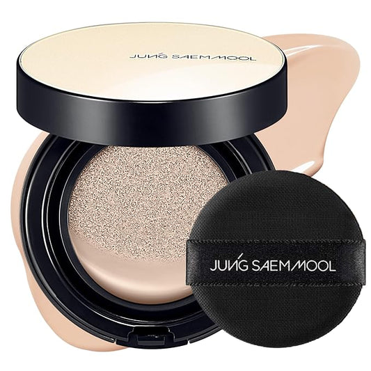 JUNG SAEM MOOL Essential Skin Nuder Cushion 19C Pink Light 0.49 Fl Oz, No Refill, Natural Radiant Finish Cushion Foundation with Buildable Coverage, Lightweight Texture, Korean Foundation Makeup-FlexoryFit