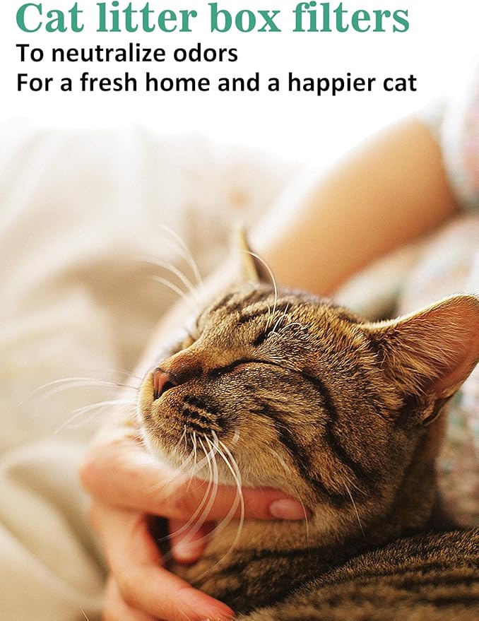 MEWTOGO 6 Pcs Carbon Filters for Cat Litter Box Robot 4 - Thickened and Durable Replacement Filters to Absorb Unpleasant Odors Control Damp from Pets and Keep Home Fresh