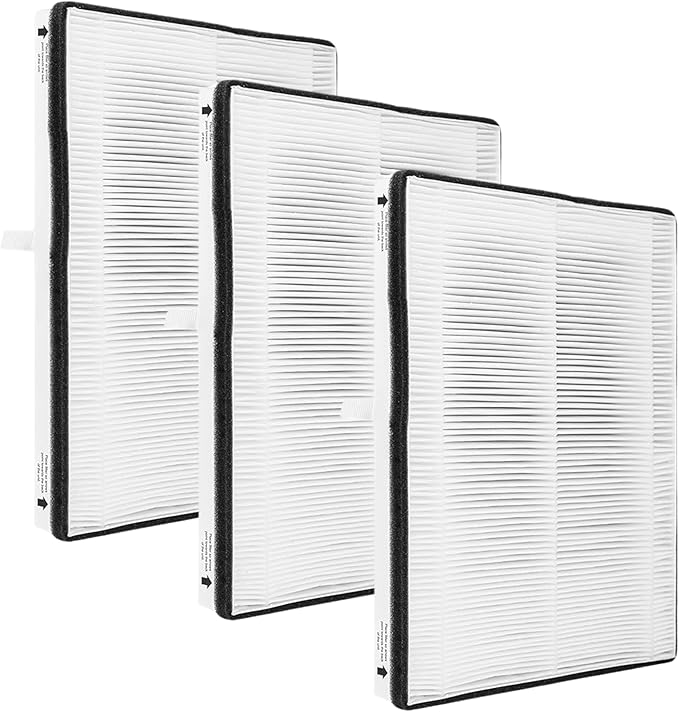 Nispira Replacement HEPA Filter for Air Purifier, Compatible with Vornado Air Purifier Models AC300, AC350, AC500, AC550, PCO200, PCO300, PCO500 Compared to Part MD1-0022, 3 Packs