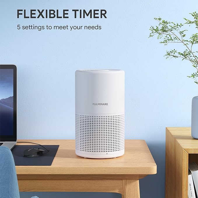 Air Purifiers for Bedroom, FULMINARE H13 True HEPA Air Filter, Quiet Air Cleaner With Night Light,Portable Small Air Purifier for Home, Office, Living Room