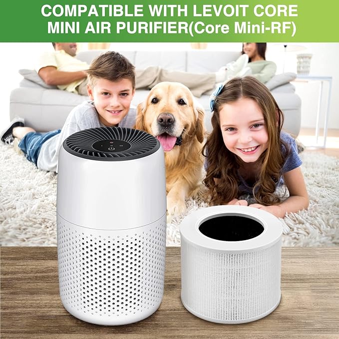 Core Mini Replacement Filter, Compatible with LEVOIT Core Mini Air Purifier, Core Mini-P, 3-in-1 Filter Replacement, Replace Part #Core Mini-RF, 3 Filter & 10 Fragrance Sponge