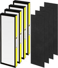 FLT4825 HEPA Filter B Replacement for Germ Guardian Air Purifier Filter Replacement for AC4825 AC4300 AC4800 AC4850 AC4900 Filter Replace, 4 Pack HEPA Filter B + 4 Carbon Pre-Filters