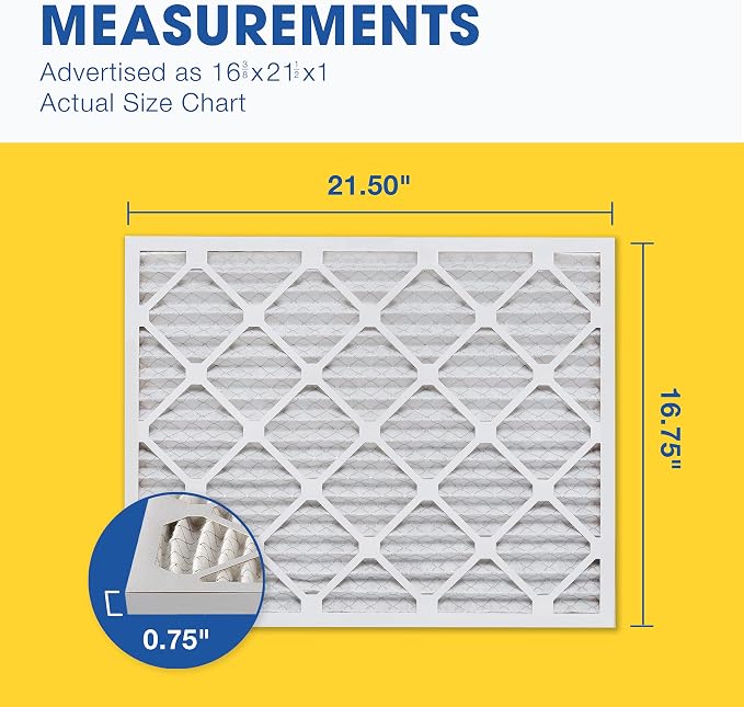 Aerostar 16 3/8x21 1/2x1 MERV 11 Pleated Air Filter, AC Furnace Air Filter - Image 2
