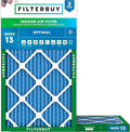 Filterbuy 13x21.5x1 Air Filter MERV 13 (MPR 1900) Health Defense Replacement (2-Pack), Electrostatic Pleated HVAC AC Furnace Filters, Made in USA (Actual Size: 12.88 x 21.50 x 0.75)