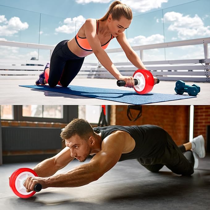 Ab Roller Wheel, Core Exercise Equipment - 880 lbs Weight Capacity, No Noise Ab Wheel for Home Gym Workout-FlexoryFit
