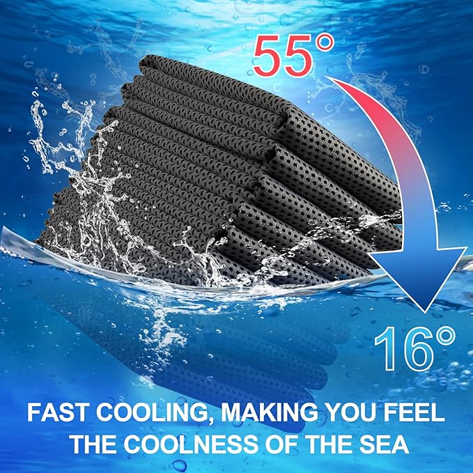 Shellwei 50 Pcs Cooling Towel 40 x 12 Inch Microfiber Workout Towels Breathable Chilly Towel Ice Cool Cold Towels Bulk Fast Drying Absorbent Sweat Rag for Neck Yoga Sports Golf Gym-FlexoryFit