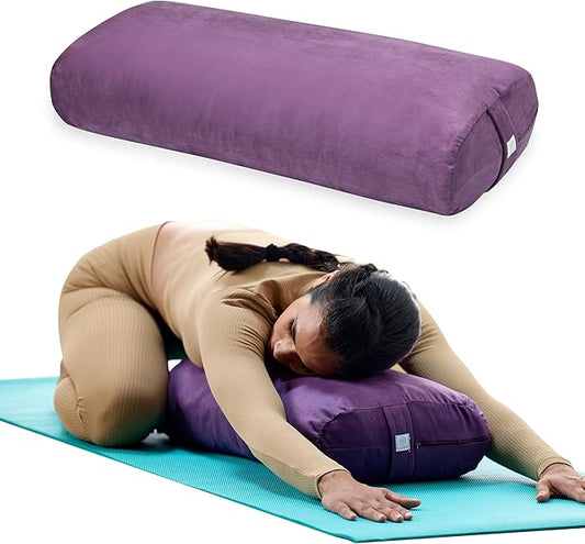 Gaiam Yoga Bolster - Long, Rectangular Meditation Pillow - Supportive Cushion for Restorative Yoga and Sitting on the Floor - Built-In Carrying Handle - Machine Washable Cover'-FlexoryFit