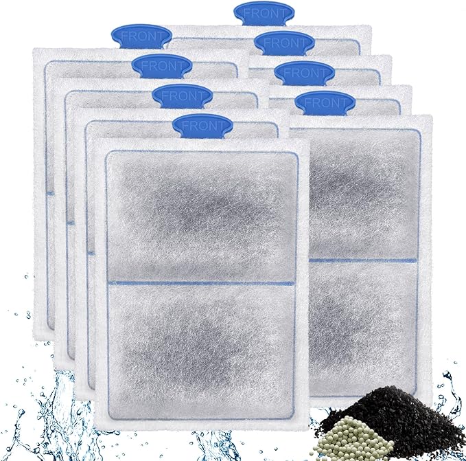 driamor 8 Pack Fish Tank Filter Cartridges for PF-L Power Filter, Large Carbon Aquarium Filter Cartridge Replacement Compatible with PF20, PF30, PF40 and PF75 Power Filters