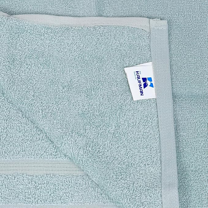 Kaufman - Premium Hand Towels Set for Bathroom, Spa, Gym, and Face Towel 100% Cotton Ring Spun, Ultra Soft Feel and Highly Absorbent Towels (12, Aqua)-FlexoryFit