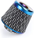 Universal Cold Air Intake Filter Clamp-On Replacement Air Filter Flange Diameter 3 inches/76mm High Performance Washable Filter Carbon Fiber Pattern