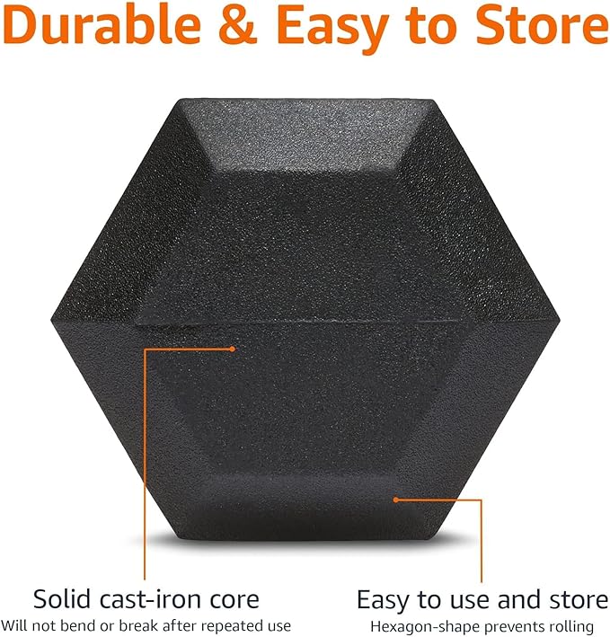 Amazon Basics Rubber Hex Dumbbell Hand Weight-FlexoryFit