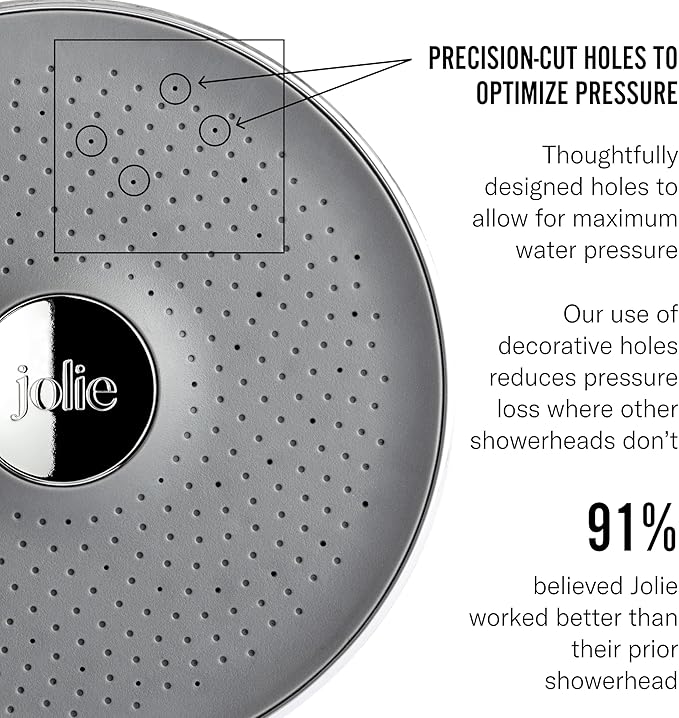 THE JOLIE FILTERED SHOWERHEAD with Shower Filter System- High Pressure Showerhead, Hair and Skincare Accessory to Improve Beauty and Personal Care Routine (Gold)