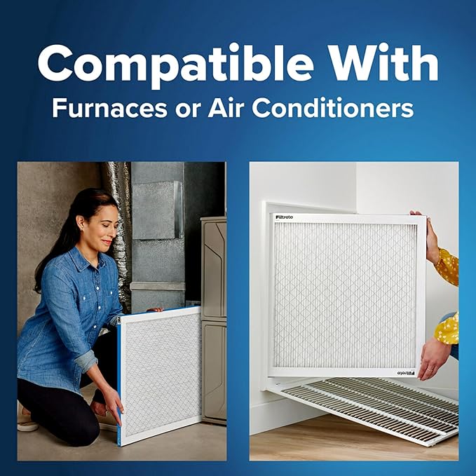 Filtrete 12x20x1 AC Furnace Air Filter, MERV 12, MPR 1500, CERTIFIED asthma & allergy friendly, 3 Month Pleated 1-Inch Electrostatic Air Cleaning Filter, 2-Pack (Actual Size 11.81x19.81x0.78 in)