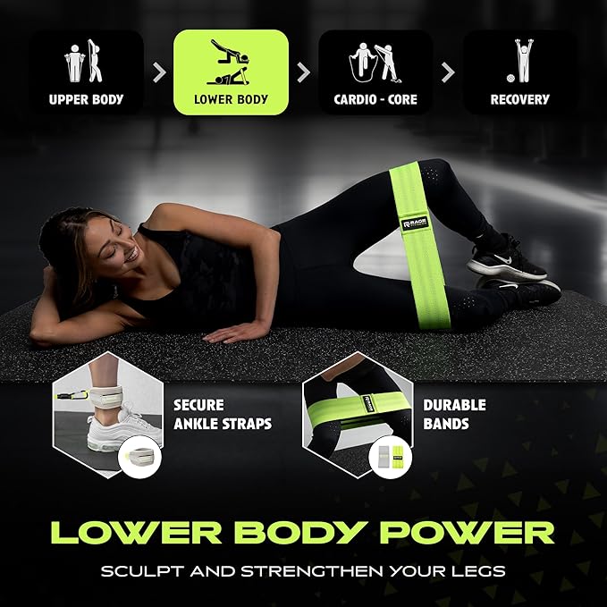 Ex Kit Home Gym Equipment with Carry Bag - 10Pcs Resistance Bands Kit with Handles, Door Anchor, Jump Rope, Booty Bands & More – Full Body Workout Bands Set for Strength, Cardio & Flexibility-FlexoryFit