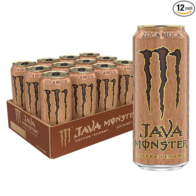 Java Monster Loca Moca, Coffee + Energy Drink, 15 Ounce (Pack of 12)-FlexoryFit