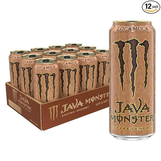 Java Monster Loca Moca, Coffee + Energy Drink, 15 Ounce (Pack of 12)-FlexoryFit