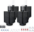 ALEGI 4pcs Large Aquarium Sponge Filter with Suction Cups, Check Valves for Breeding Fry Betta Shrimp Fish Tank ((Upgrade) 40-80 Gal 4 Pcs)