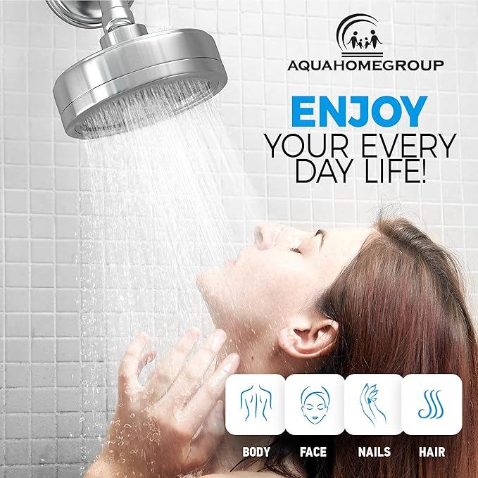 AquaHomeGroup Vitamin C + E + A Shower Filter Replacement Cartridge (Pack of 2) - Vitamin Infused Shower Head Filter for Healthier Skin, Hair, and Nails - Removes Chlorine