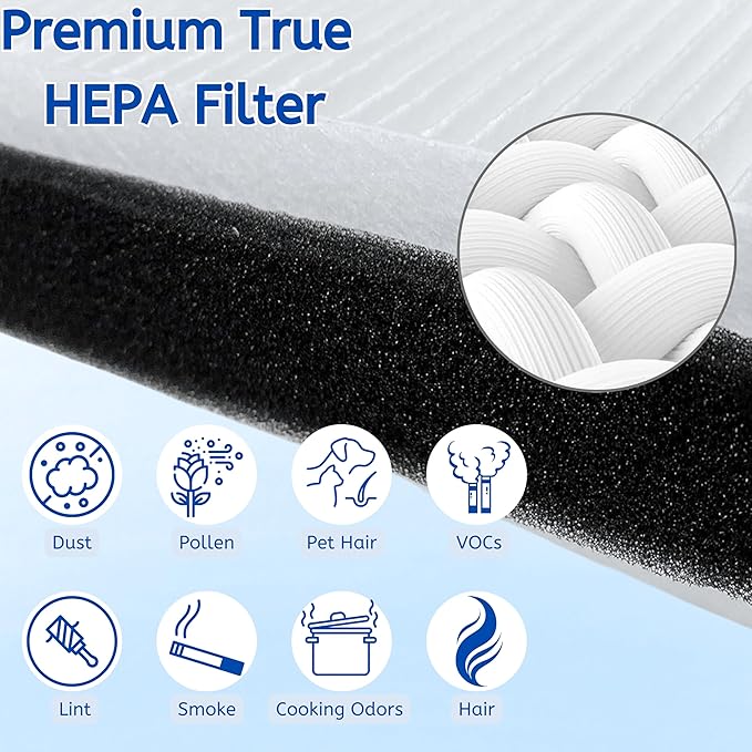 Nispira F2 A2 True HEPA Filter Replacement for Filtrete Room Air Purifier FAP-C02WA-G2, FAP-C03BA-G2, FAP-T03BA-G2, FAP-SCO2W, FAP-SC02N, 6 Packs