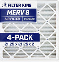 Filter King 21.25x21.25x2 Air Filter | 4-PACK | MERV 8 HVAC Pleated A/C Furnace by FilterKing