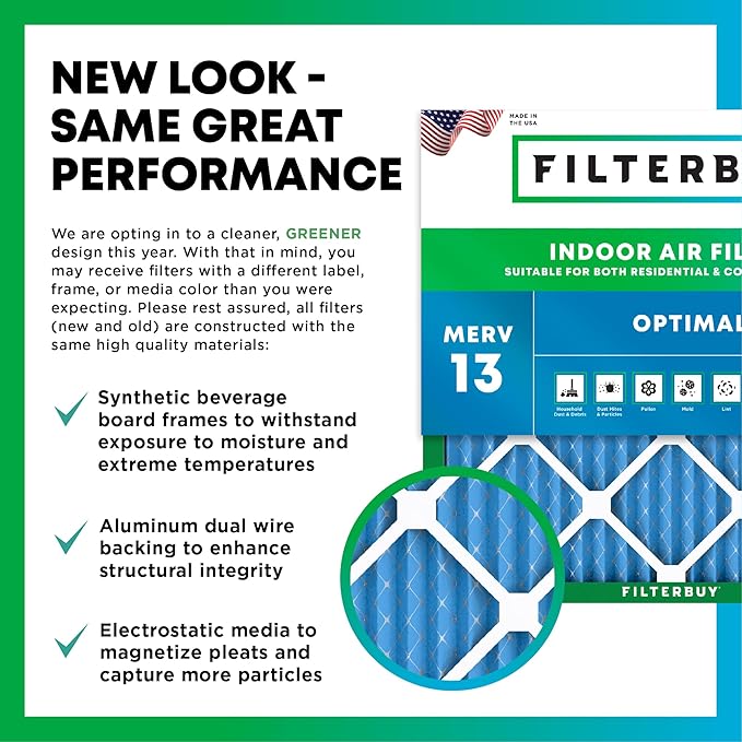 Filterbuy 24x24x1 Air Filter MERV 13 (MPR 1900) Health Defense Replacement (4-Pack), Electrostatic Pleated HVAC AC Furnace Filters, Made in USA (Actual Size: 23.38 x 23.38 x 0.75)