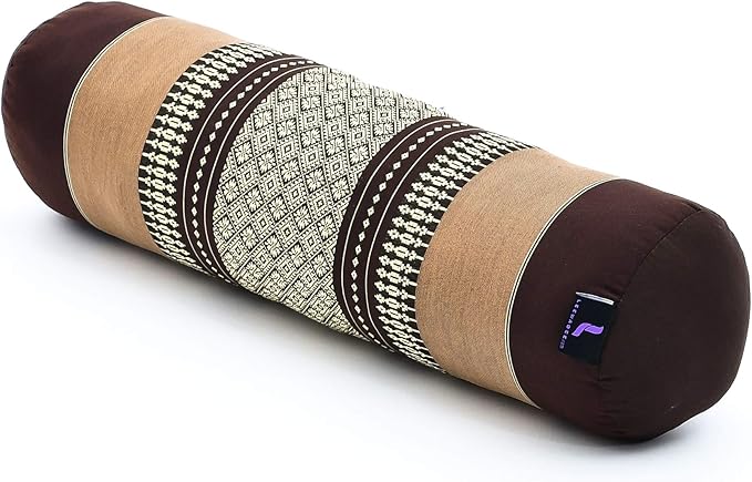 Leewadee Small Yoga Bolster – Shape-Retaining Cervical Neck Roll, Tube Pillow for Comfortable Reading, Kapok Filling, 22 x 6 x 6 inches-FlexoryFit