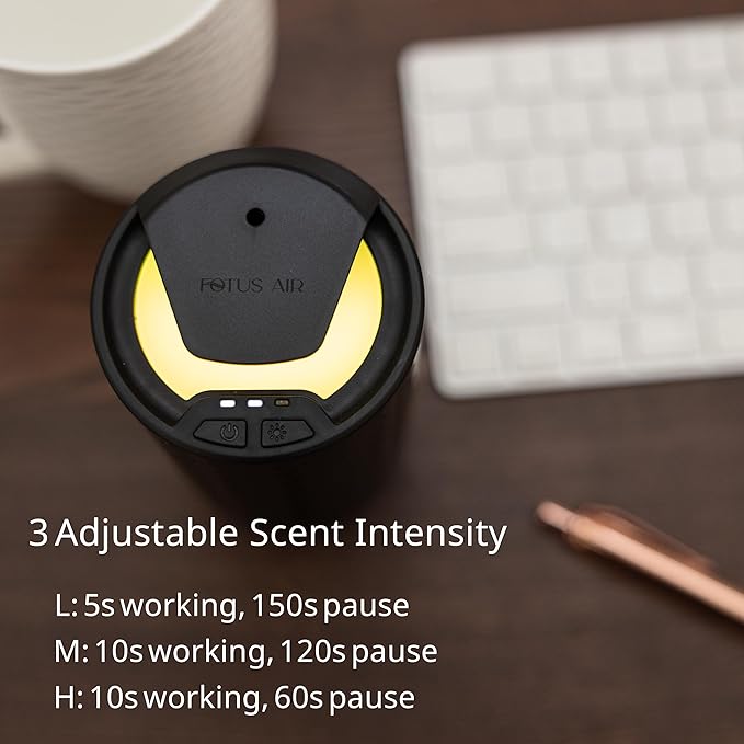 Waterless Essential Oil Diffuser - Portable Cordless Aromatherapy Diffuser for Home, Car & Office - 3 Mist Levels - 15ml Oil Capacity Waterless Scent Machine - USB-C Rechargeable
