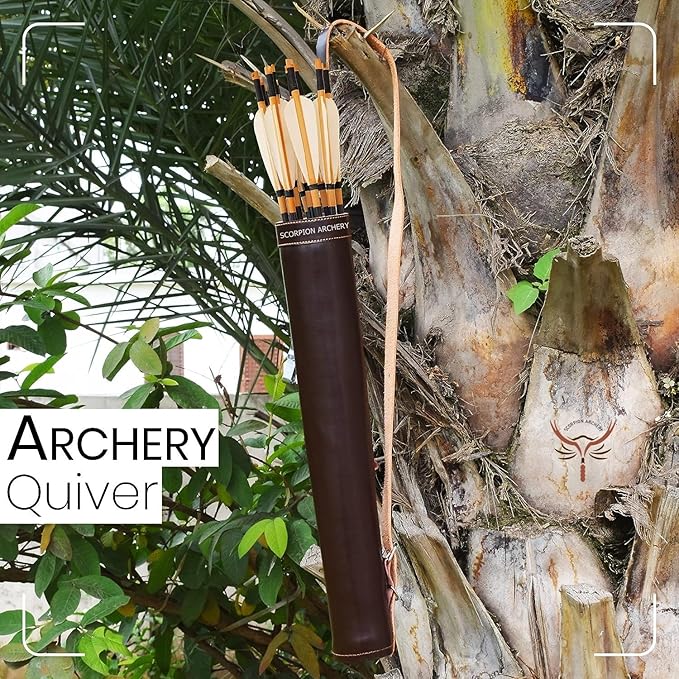 Traditional Back Quiver Bow Arrow Holder Handmade Leather Quiver Lightweight & Comfortable Gift for him Aniversary Gift
