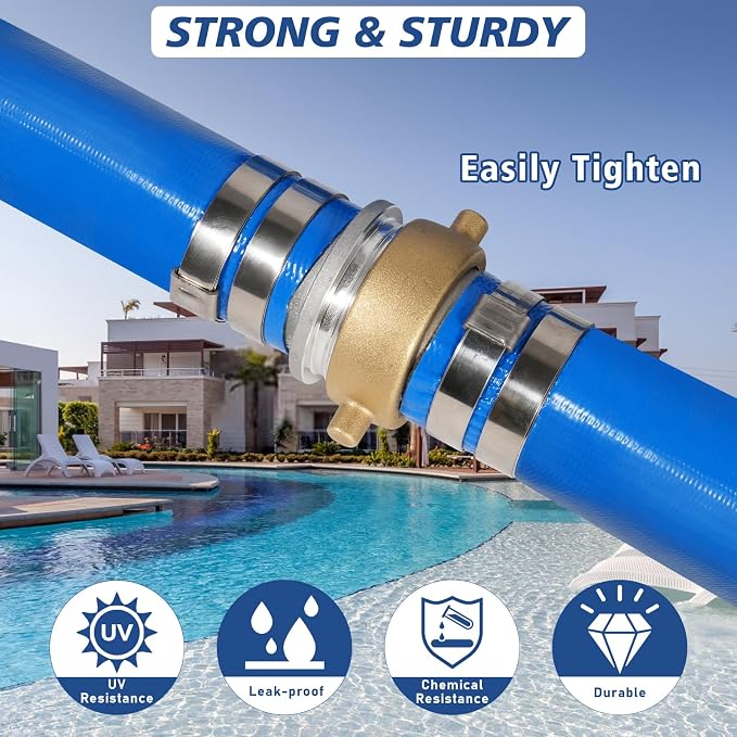 1.5" x 100 ft Backwash Hose for Swimming Pools, Heavy Duty PVC Lay Flat Water - Image 4