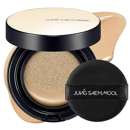 JUNG SAEM MOOL Essential Skin Nuder Cushion 23W Medium Deep 0.49 Fl Oz, No Refill, Natural Radiant Finish Cushion Foundation with Buildable Coverage, Lightweight Texture, Korean Foundation Makeup-FlexoryFit