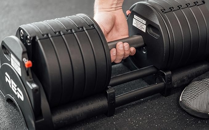 Rep Fitness Quickdraw Adjustable Dumbbells, Multiple weight ranges available including: 5-30, 5-40,5-50 and 5-60 lbs-FlexoryFit