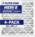 Filter King 22x22x1 Air Filter | 4-PACK | MERV 8 HVAC Pleated A/C Furnace by FilterKing
