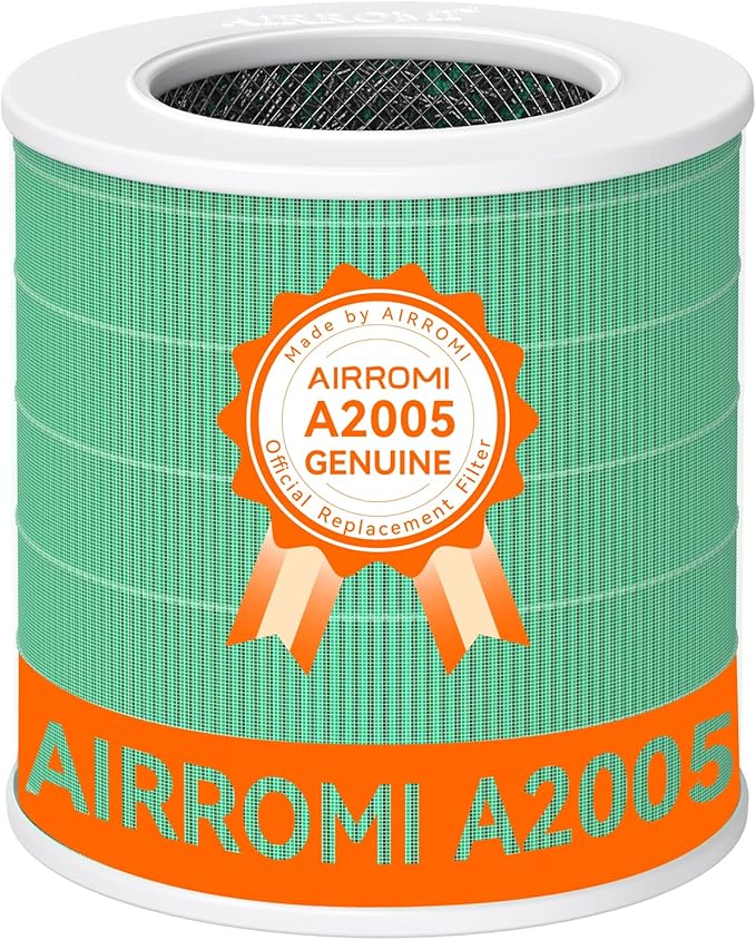 AIRROMI A2005 HEPA Air Purifier Replacement Filter, 3-In-1 Original Filter, Remove 99.97% of 0.3 Micron Particle 1 Pack (Green)
