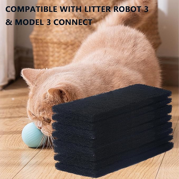 2xThickened and Durable 8 Pack Carbon Filters Compatible with Litter Robot 3 Replacement Filters for Absorbing Odors Control Damp from Pets and Keep Home Fresh