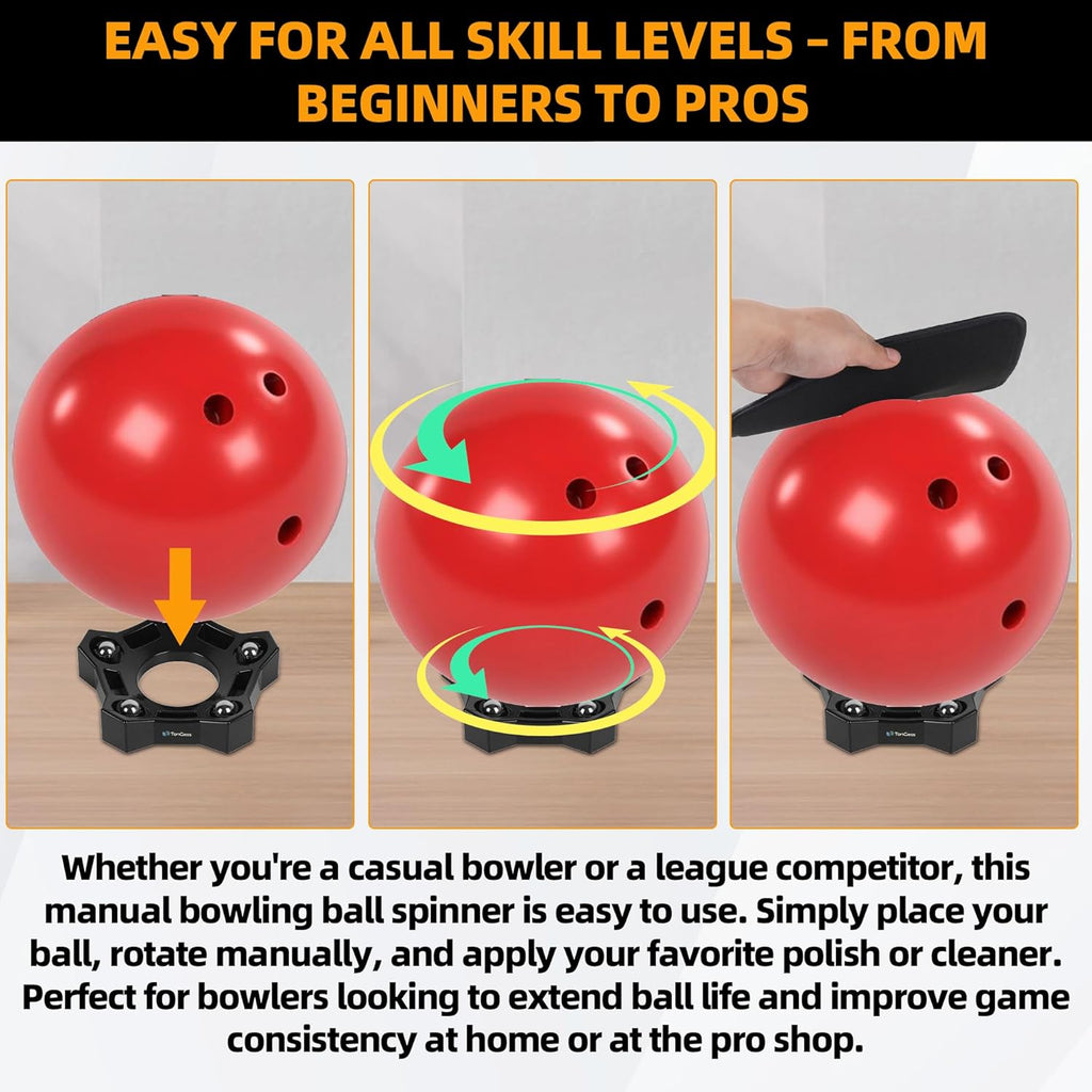 TonGass (3-Pack Bowling Rotating Ball Cup, Bowling Cup Display Stand with Bearing Spinner Holder, Spare Balls Holder Spinner for Bowlings Sports Ball Display Stand Suitable for All Balls Types