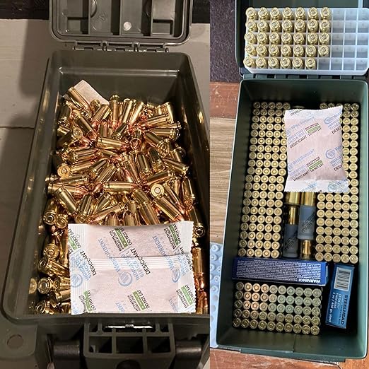 [6 Packs] 50g Desiccant Packs, Indicating Silica Gel Packets, Rechargeable Desiccant Packs, Desiccant Moisture Absorber for Storage