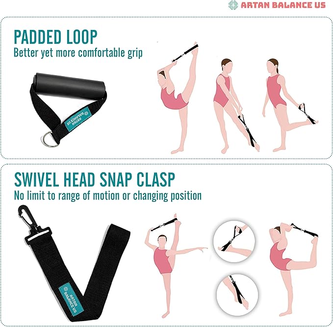 Stretching Straps for Flexibility, Balance, and Leg Stretching – Multiple Styles for Yoga, Ballet, Dance, Gymnastics & Physical Therapy-FlexoryFit