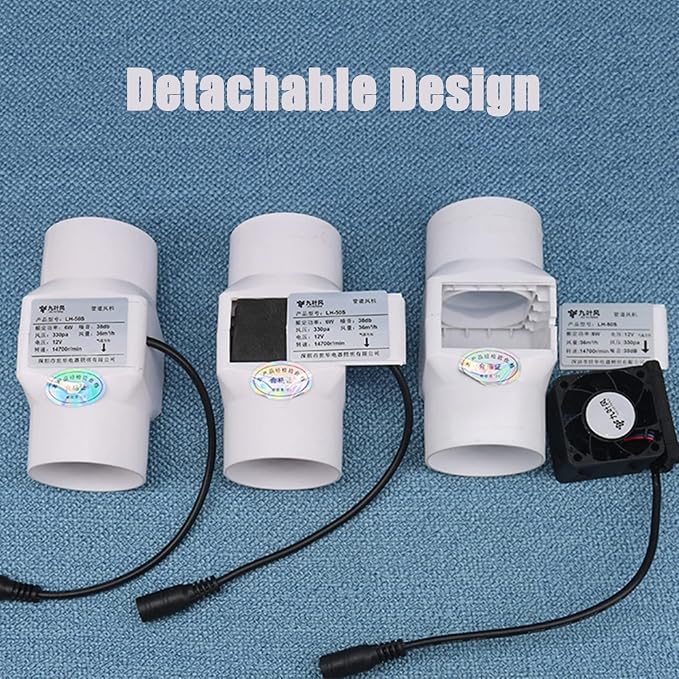 3 Inch Inline Fan 12V Tube Vent Fan Powerful 130Cfm in-line Duct Fan 20W - Image 5