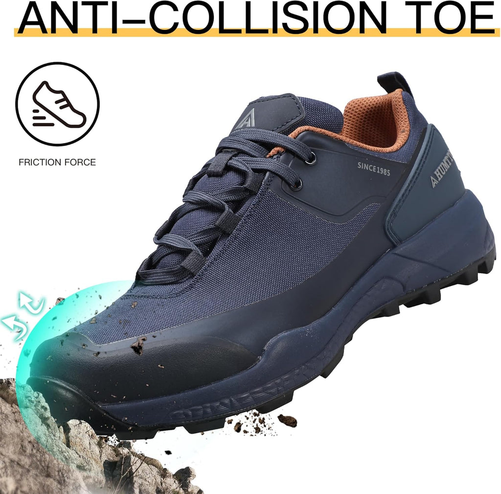 HUMTTO Men's All-Terrain Waterproof Hiking Shoes Lightweight Breathable Trekking Anti Slip Outdoor Trails Shoes