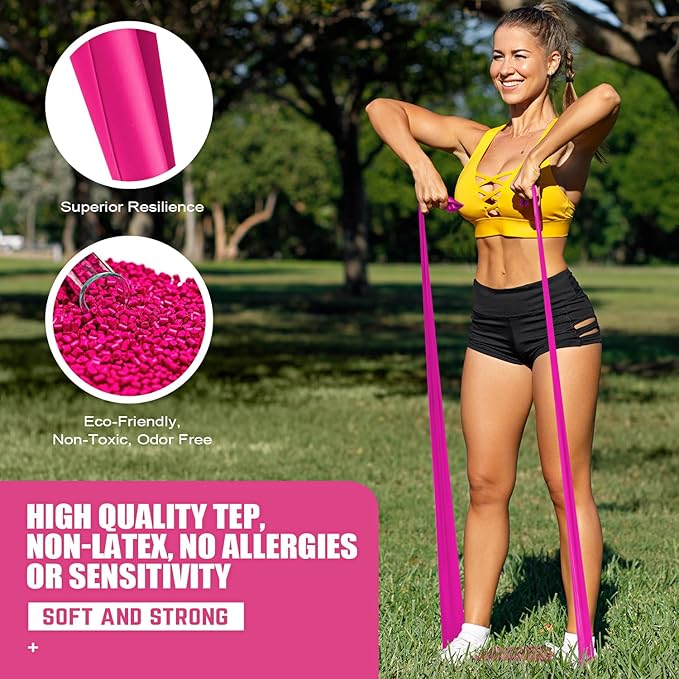 Resistance Bands, Exercise Bands, Physical Therapy Bands for Strength Training, Yoga, Pilates, Stretch Elastic Band with Different Strengths, Workout Bands for Home Gym-FlexoryFit