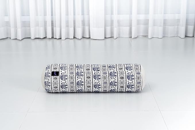 Leewadee Small Yoga Bolster – Shape-Retaining Cervical Neck Roll, Tube Pillow for Comfortable Reading, Kapok Filling, 22 x 6 x 6 inches-FlexoryFit