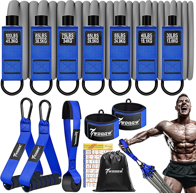Heavy Resistance Bands for Working Out, 350lbs/450lbs Exercise Bands with Handles, Workout Bands Set for Men, Fitness Weight Bands for Muscle Strength Training, Stretching, Slim, Home Gym Equipment-FlexoryFit