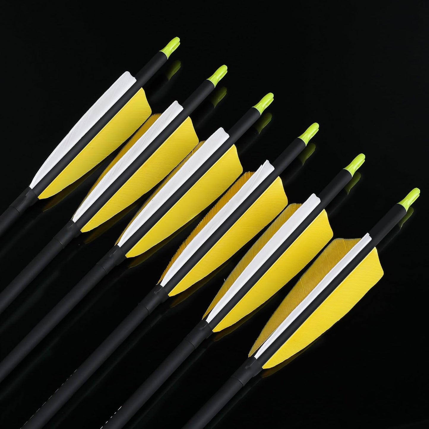 ZSHJGJR 30 Inch Archery Carbon Arrows Hunting Arrows with 4” Turkey Feather Target Practice Arrows Spine 500 for Compound & Recurve &Traditional Bow 6/12pcs