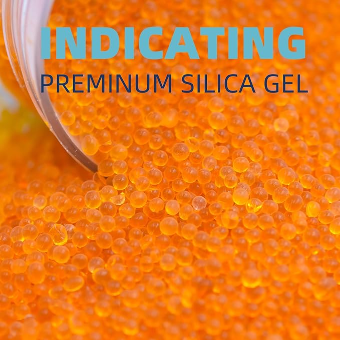 Silica Gel 6LBS, Indicating Silica Beads (Orange to Green), Reusable Silica Gel Desiccant Dehumidifier