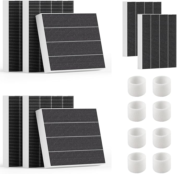 6000S Replacement Filter Kit Compatible with LEVOIT Superior 6000S Smart Evaporative Humidifier (8 Pack Gray Wick Filters and 8 Pack Sponge Filters)