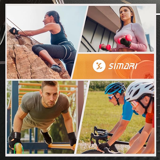 SIMARI Breathable Workout Gloves for Men and Women, Padded Weight Lifting Gloves with Great Grip, Full Palm Protection for Gym Training, Cycling, Weightlifting, Exercise, Crossfit, Climbing-FlexoryFit